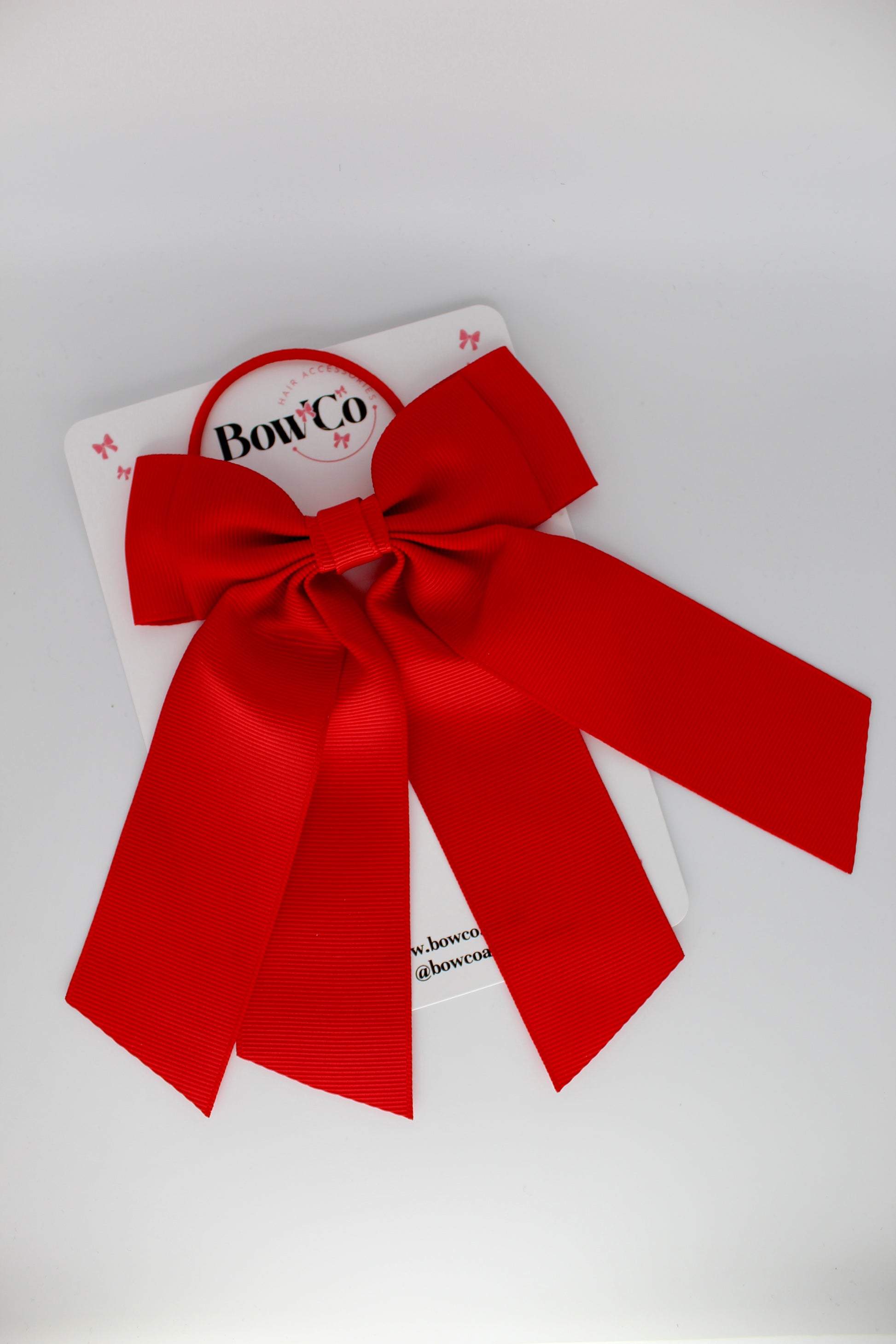 Double Layer Tail Bow – Elastic - Red