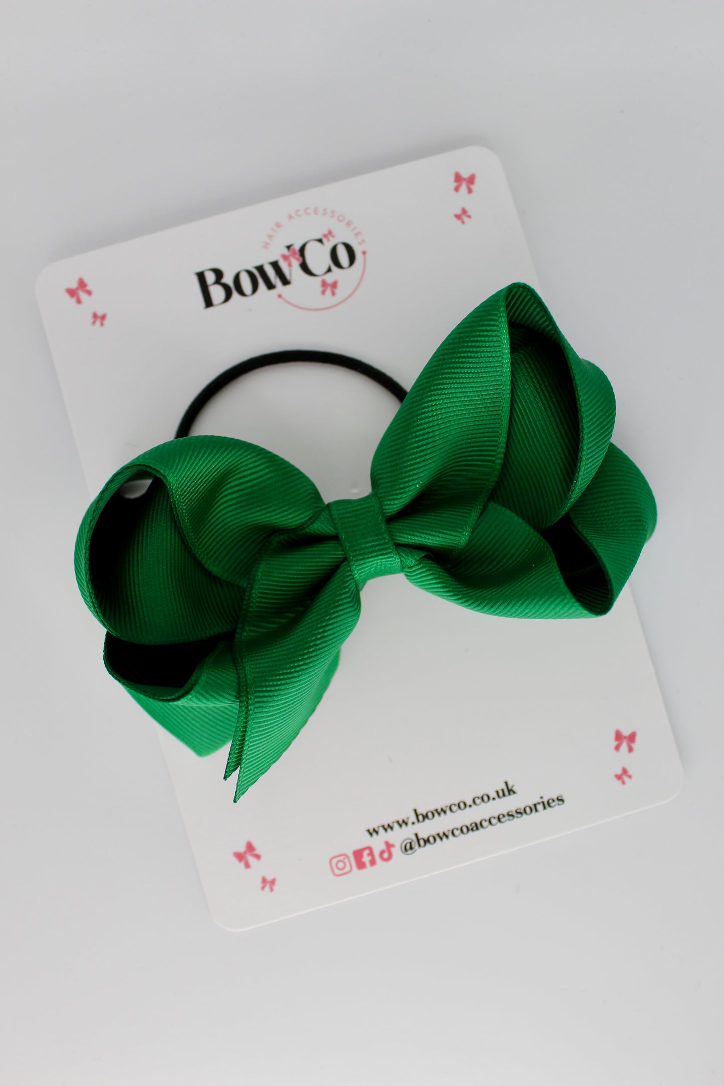4 Inch Loop Bow - Elastic - Forest Green