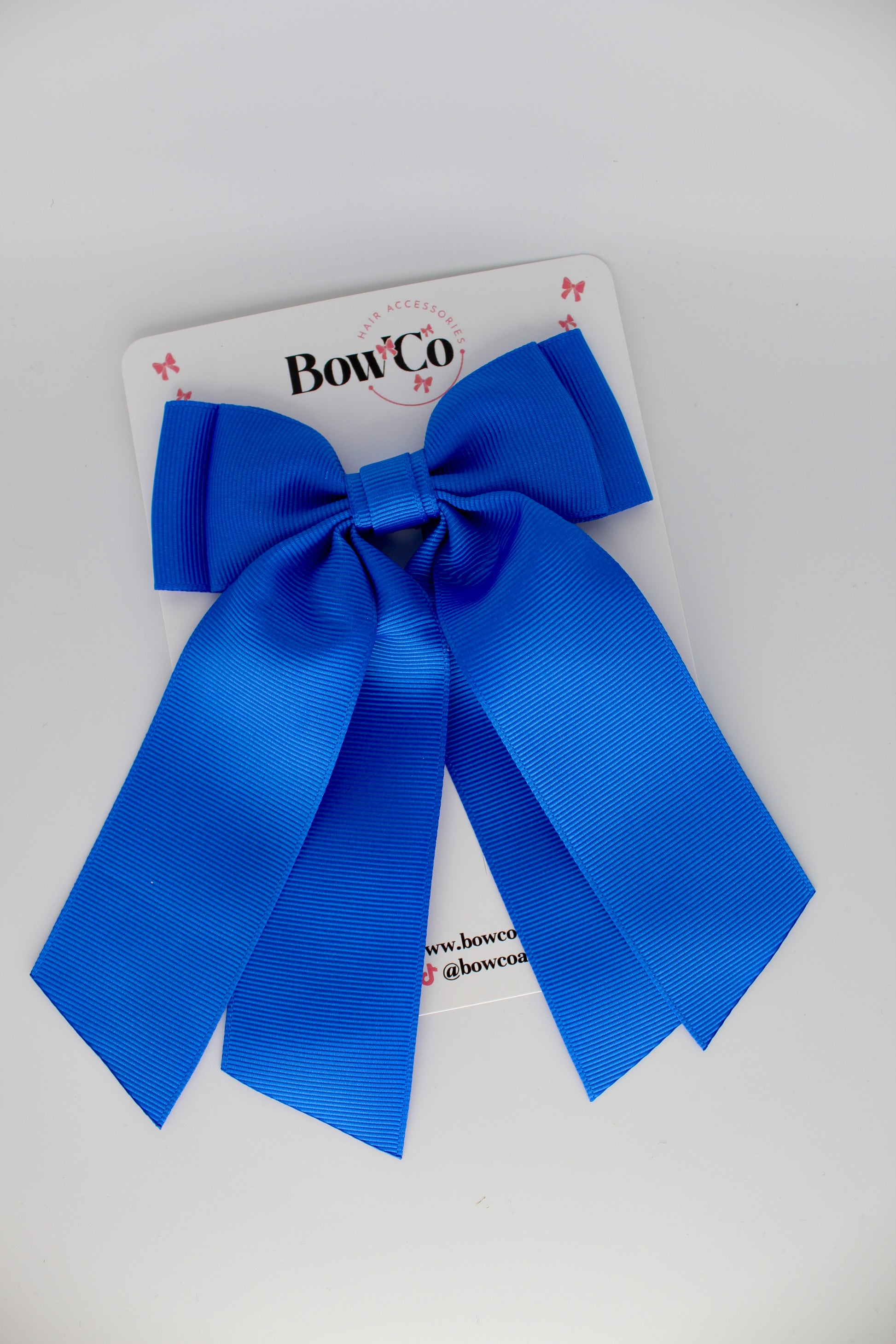 Double Layer Tail Bow - Clip - Royal Blue