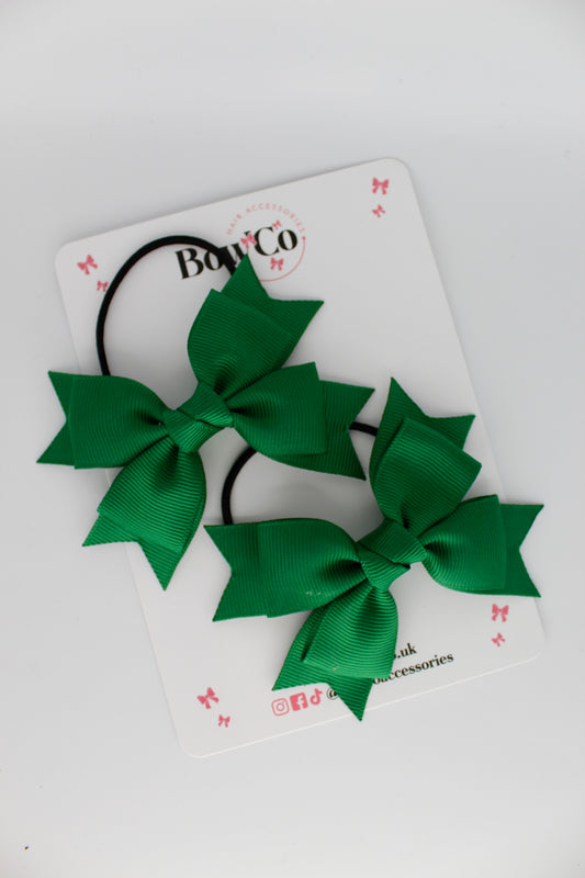 Knot Bow Set - Elastic - Forest Green