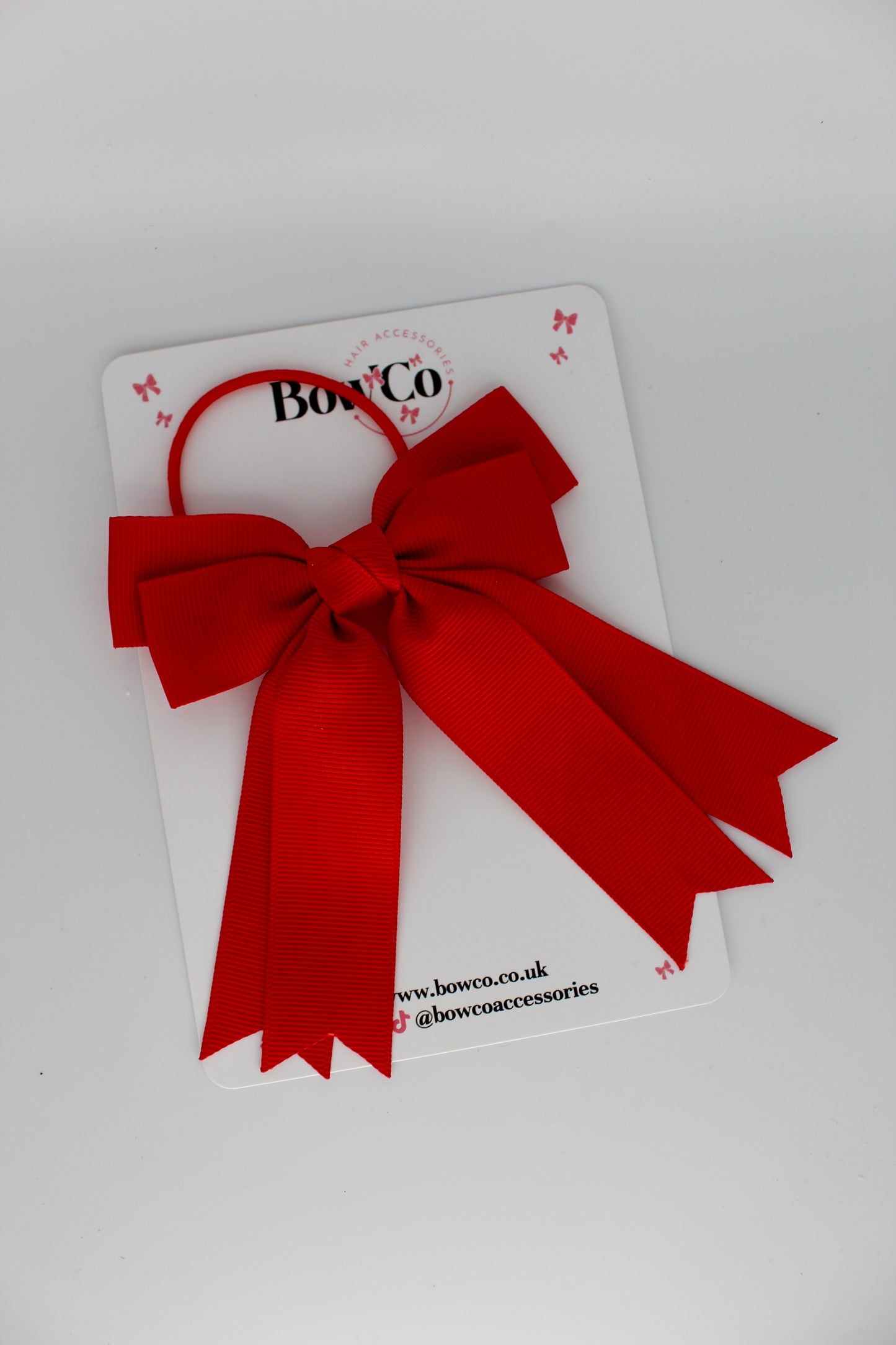 Double Ribbon Tail – Elastic - Red