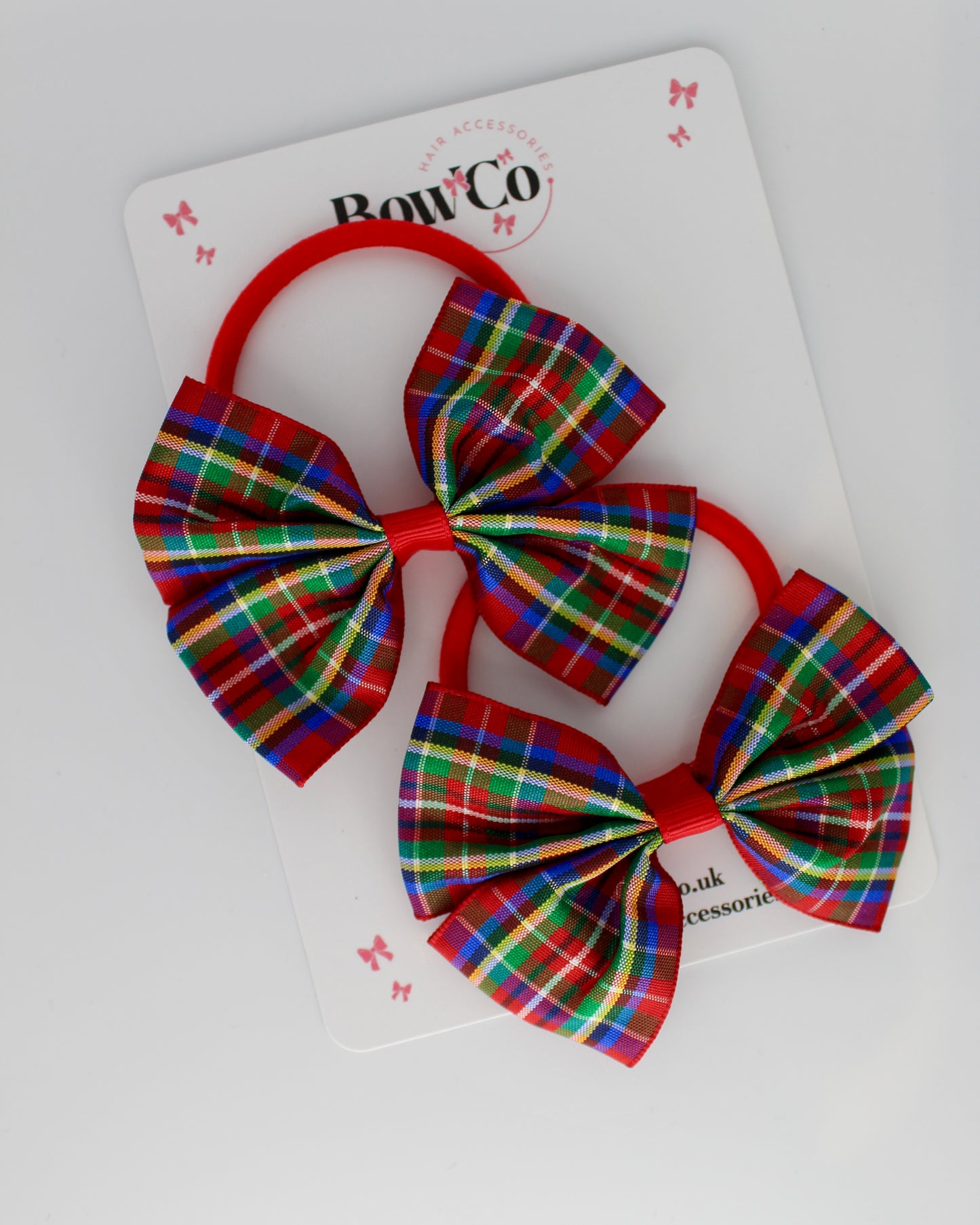 Tartan Twist Bow Set - Classic Tartan - Elastic