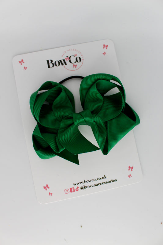 Double Loop Bow - Elastic - Forest Green
