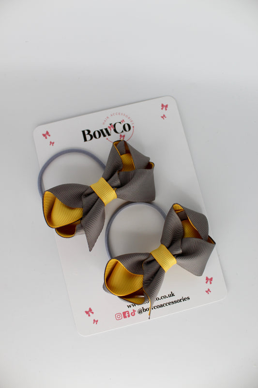 Loop Bow Set - Elastic - Metal Grey and Yellow Gold