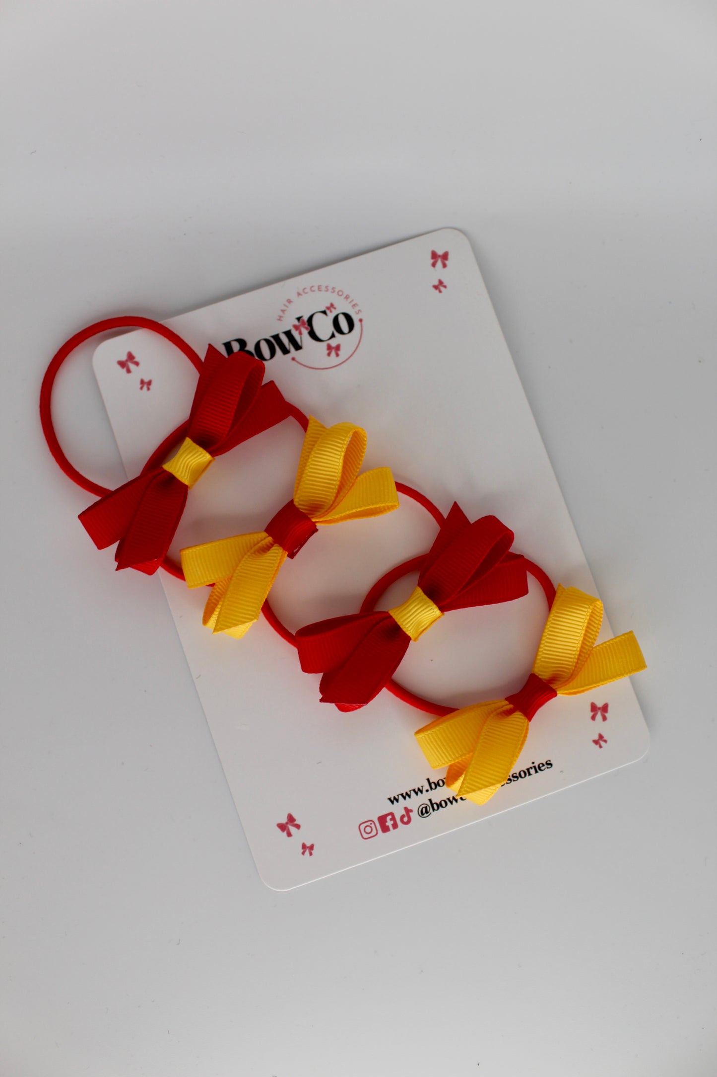 Ballerina Bows - Set of 4 - Elastic - Red and Yellow Gold