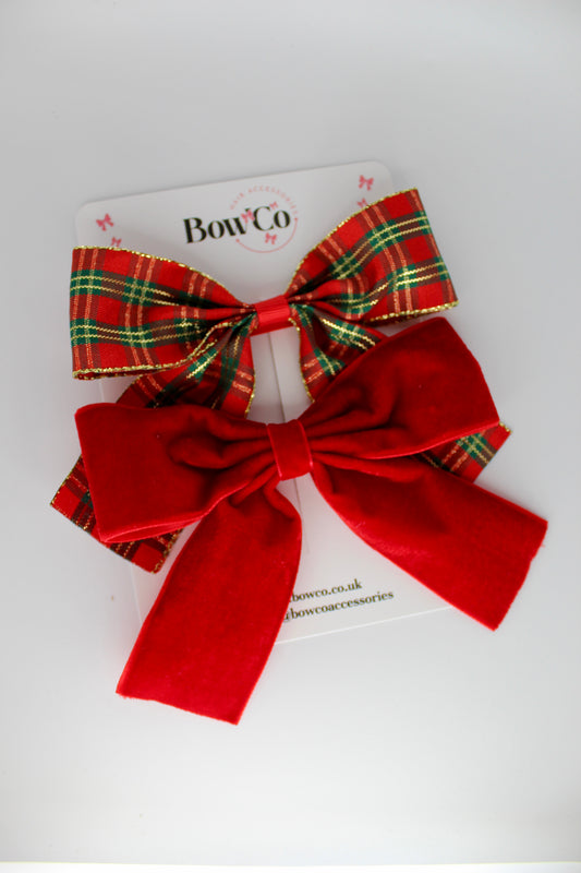 Double Christmas Bow Set