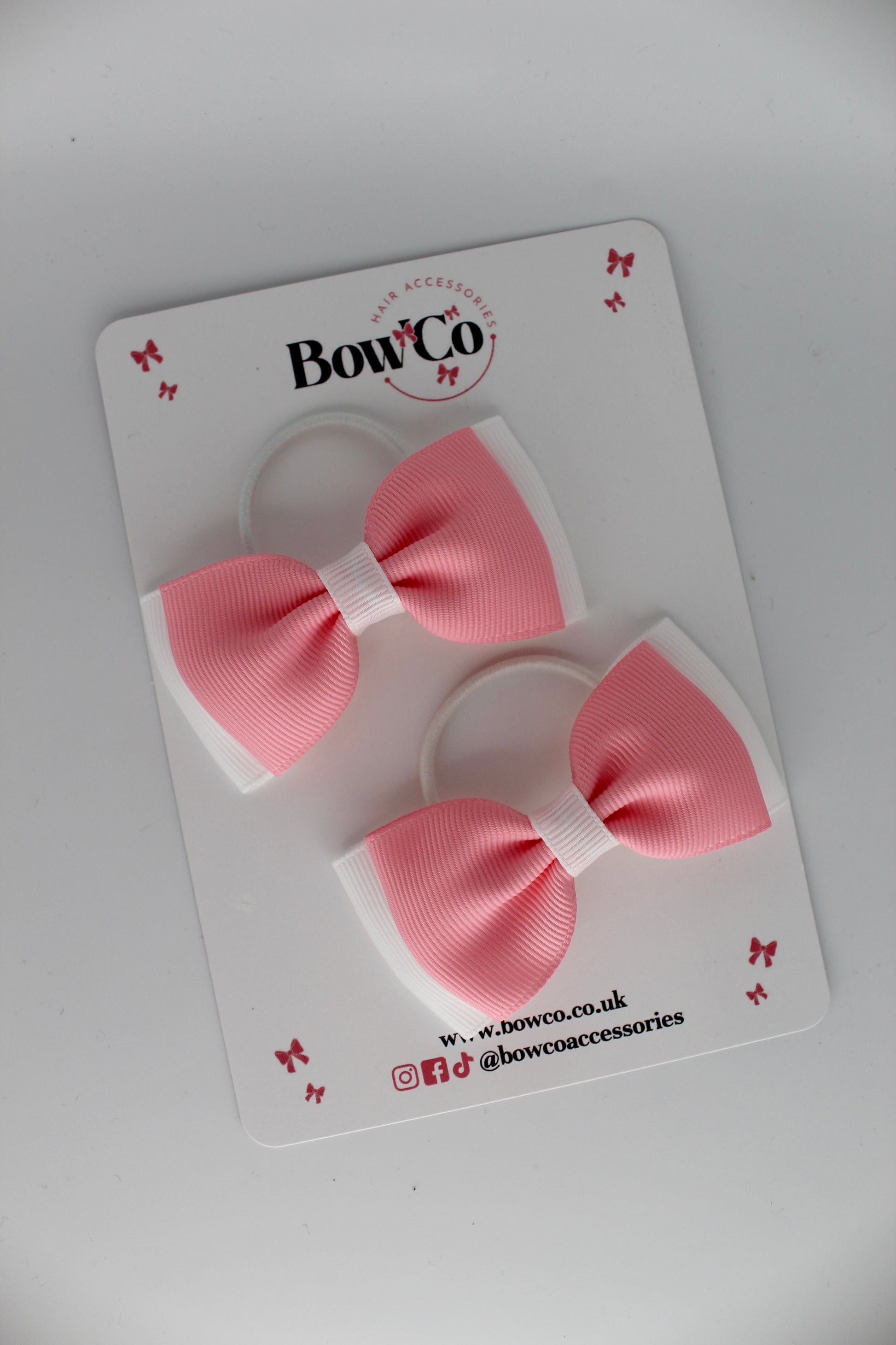 Double Lapel Bow - Elastic - Bright Pink