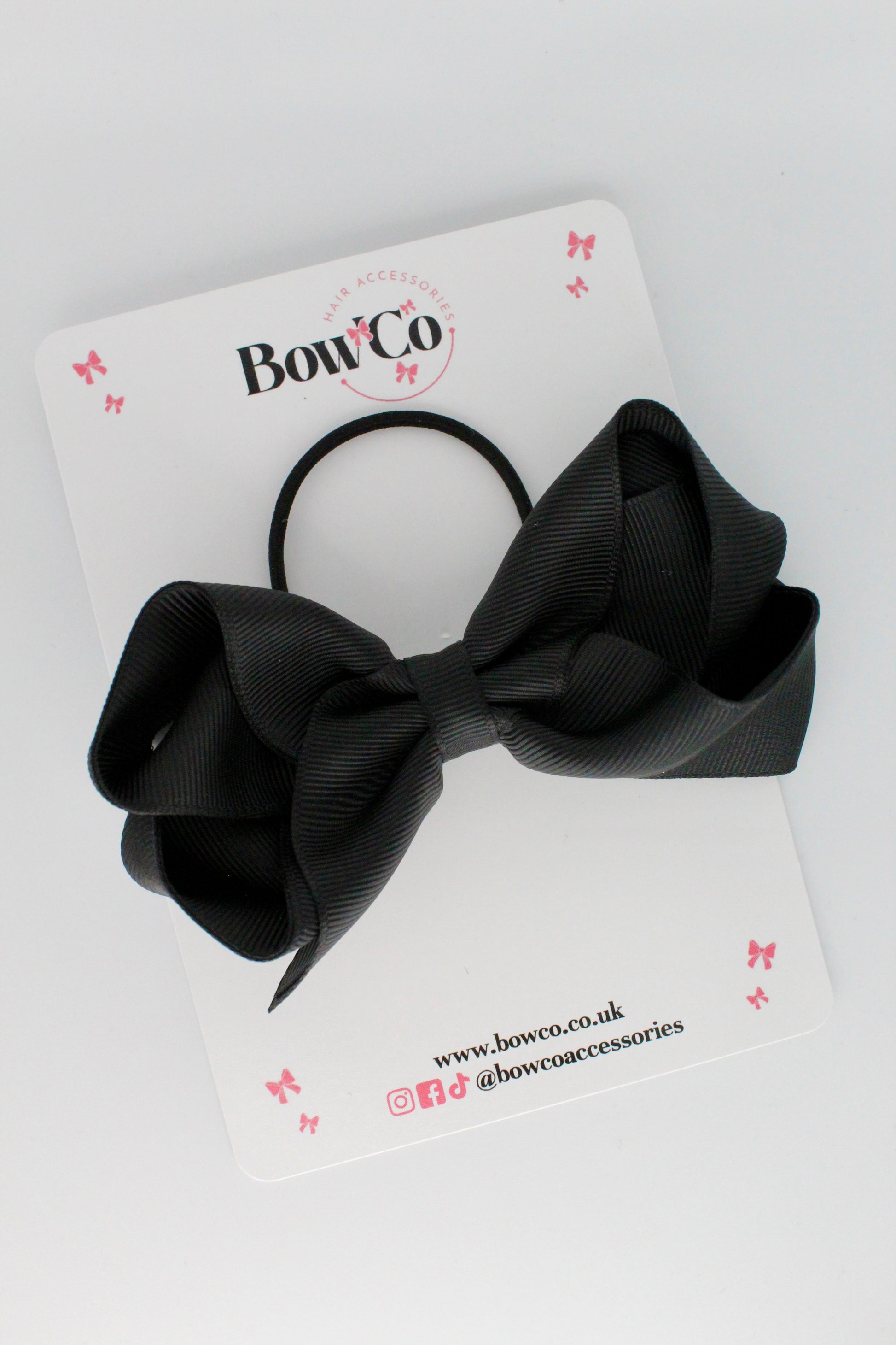 4 Inch Loop Bow - Elastic - Black