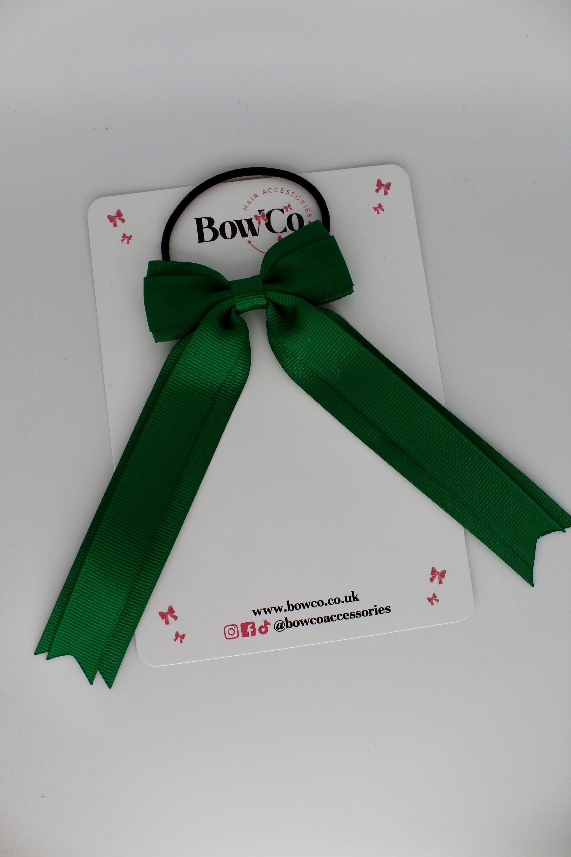 Tuxedo Tails Bow - Elastic - Forest Green