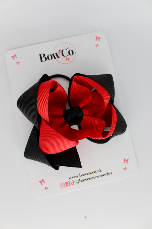 Double Loop Bow - Elastic - Red and Black