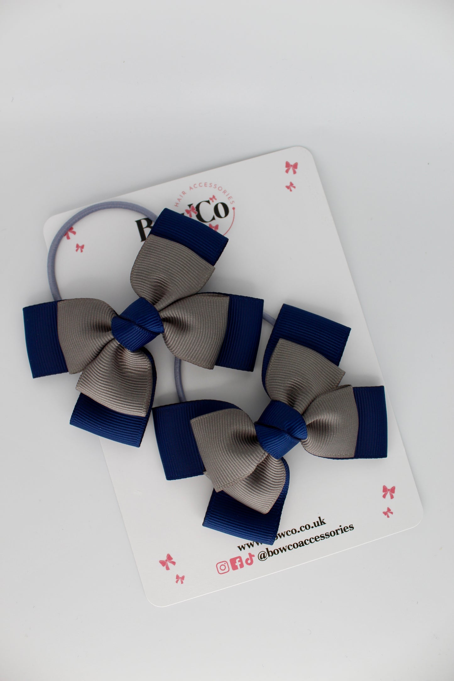 Layer Bow Set - Elastic - Black and Metal Grey