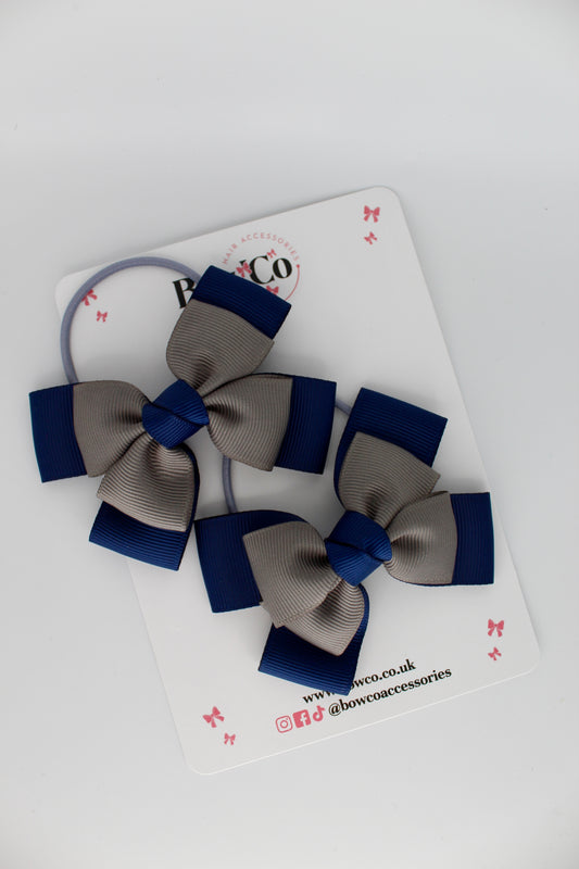 Layer Bow Set - Elastic - Black and Metal Grey