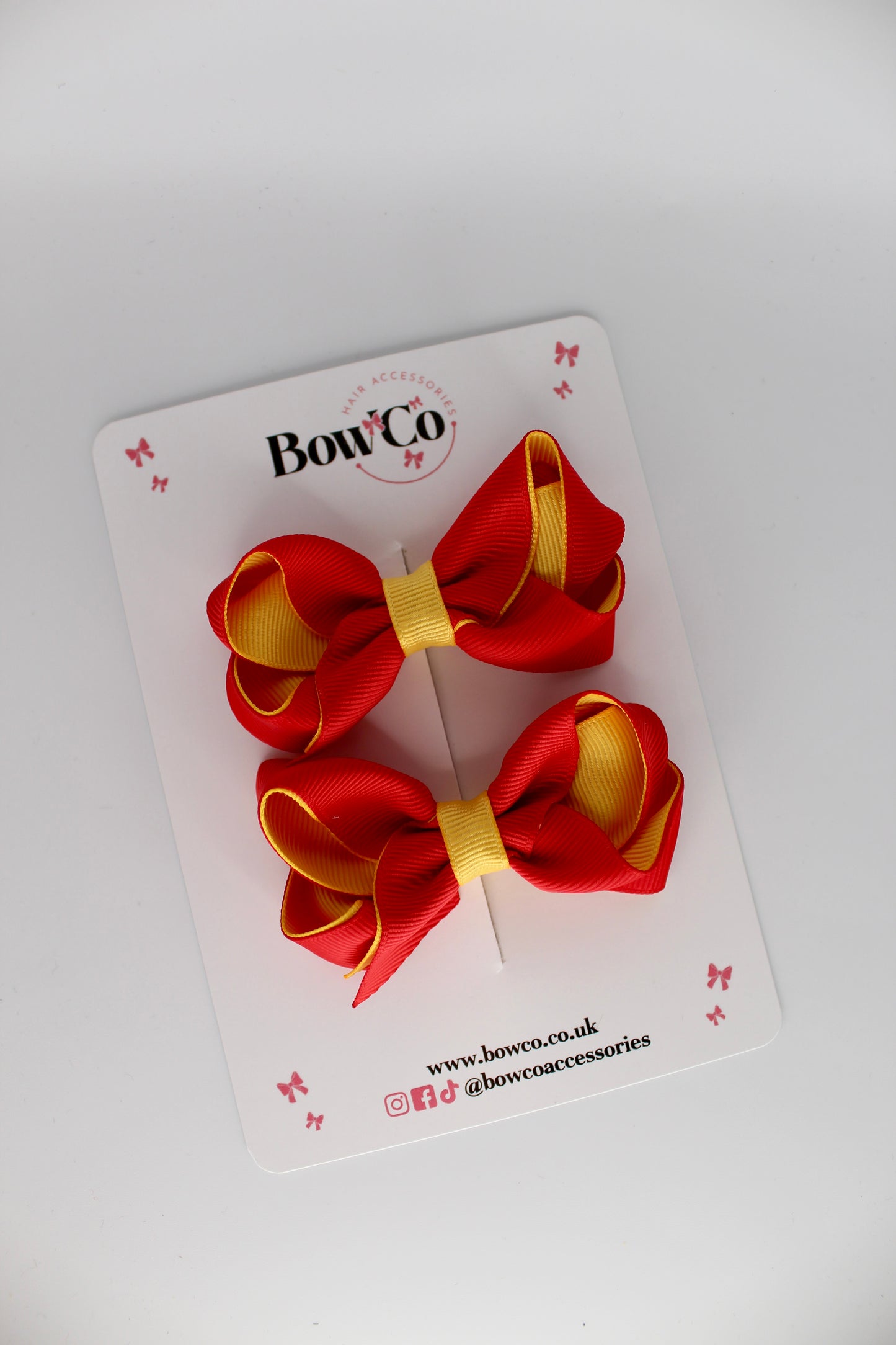 Loop Bow Set - Clip - Red and Yellow Gold
