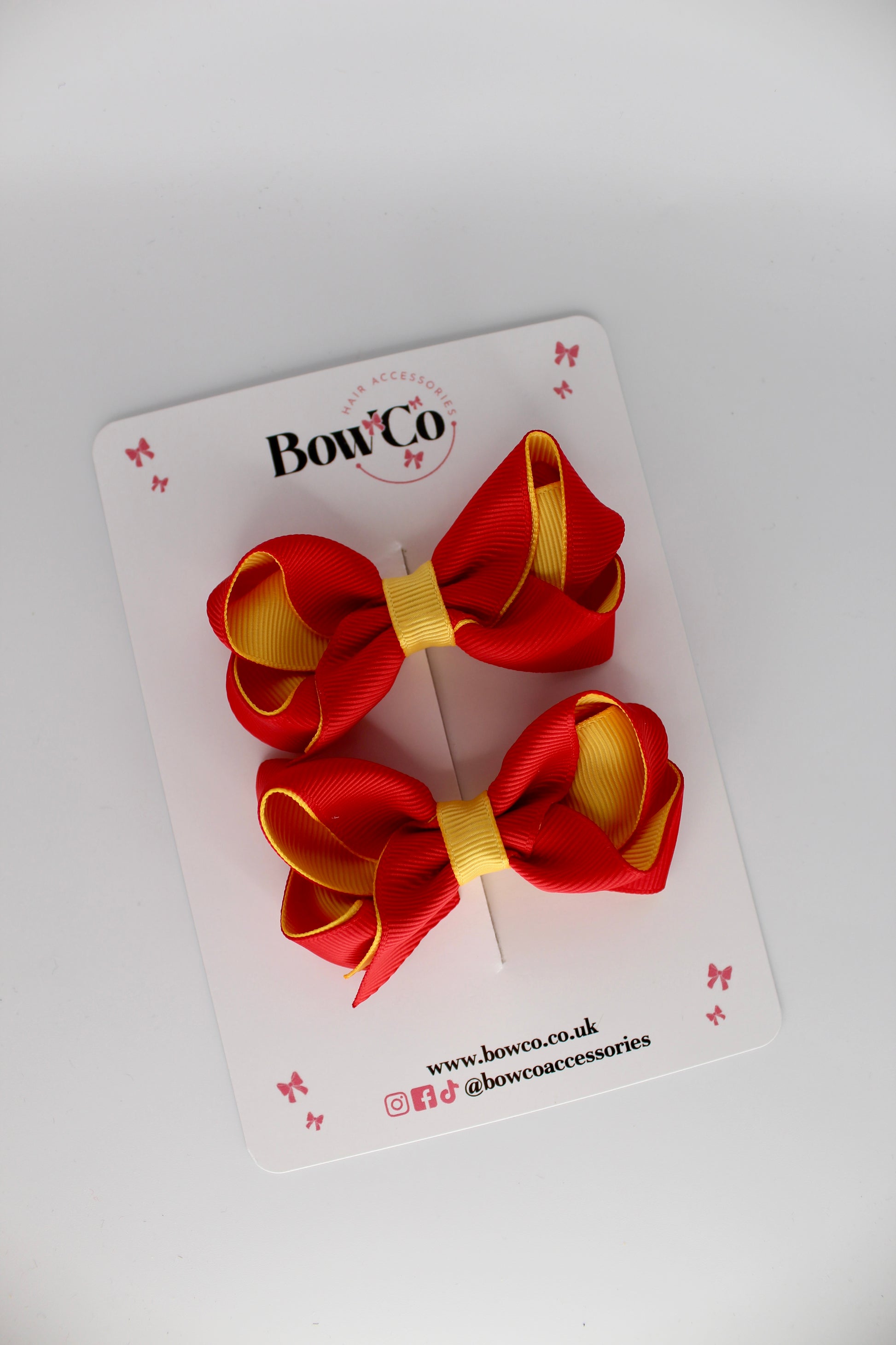 Loop Bow Set - Clip - Red and Yellow Gold