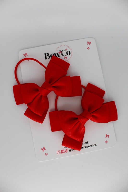 Layer Bow Set - Elastic - Red