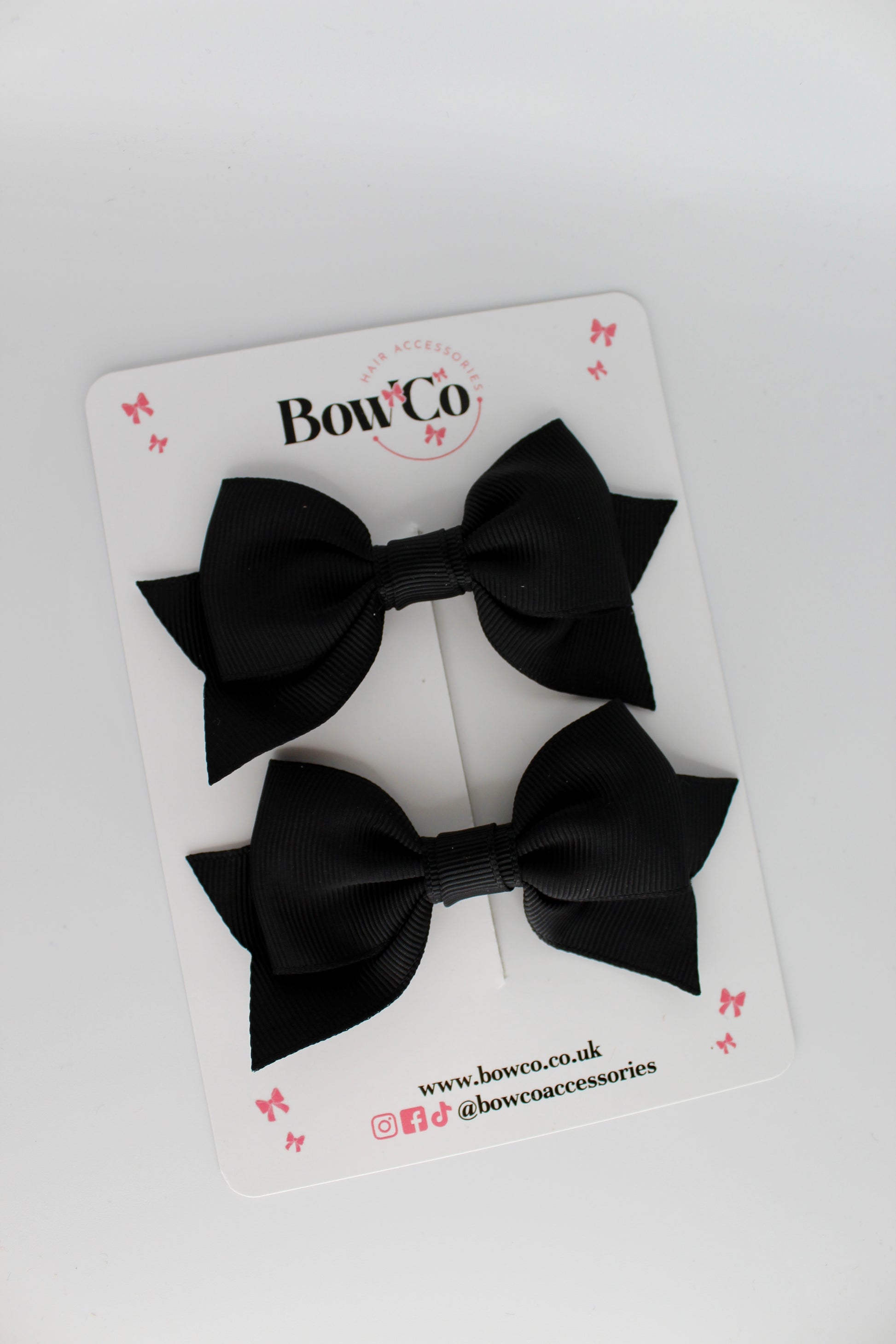Double Knot Bow Tail Set - Clip - Black