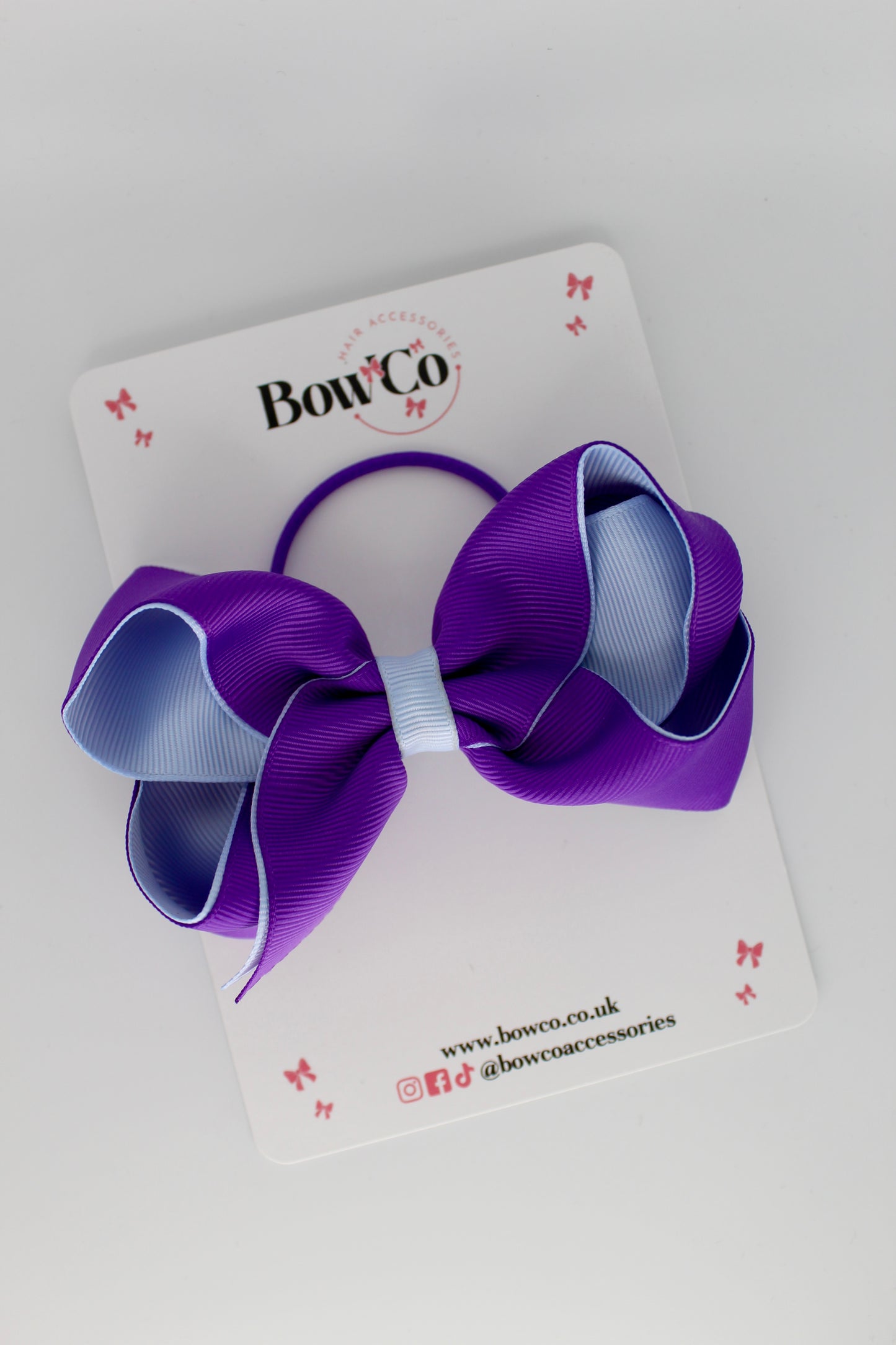 4 Inch Loop Bow - Elastic - Purple and Bluebell