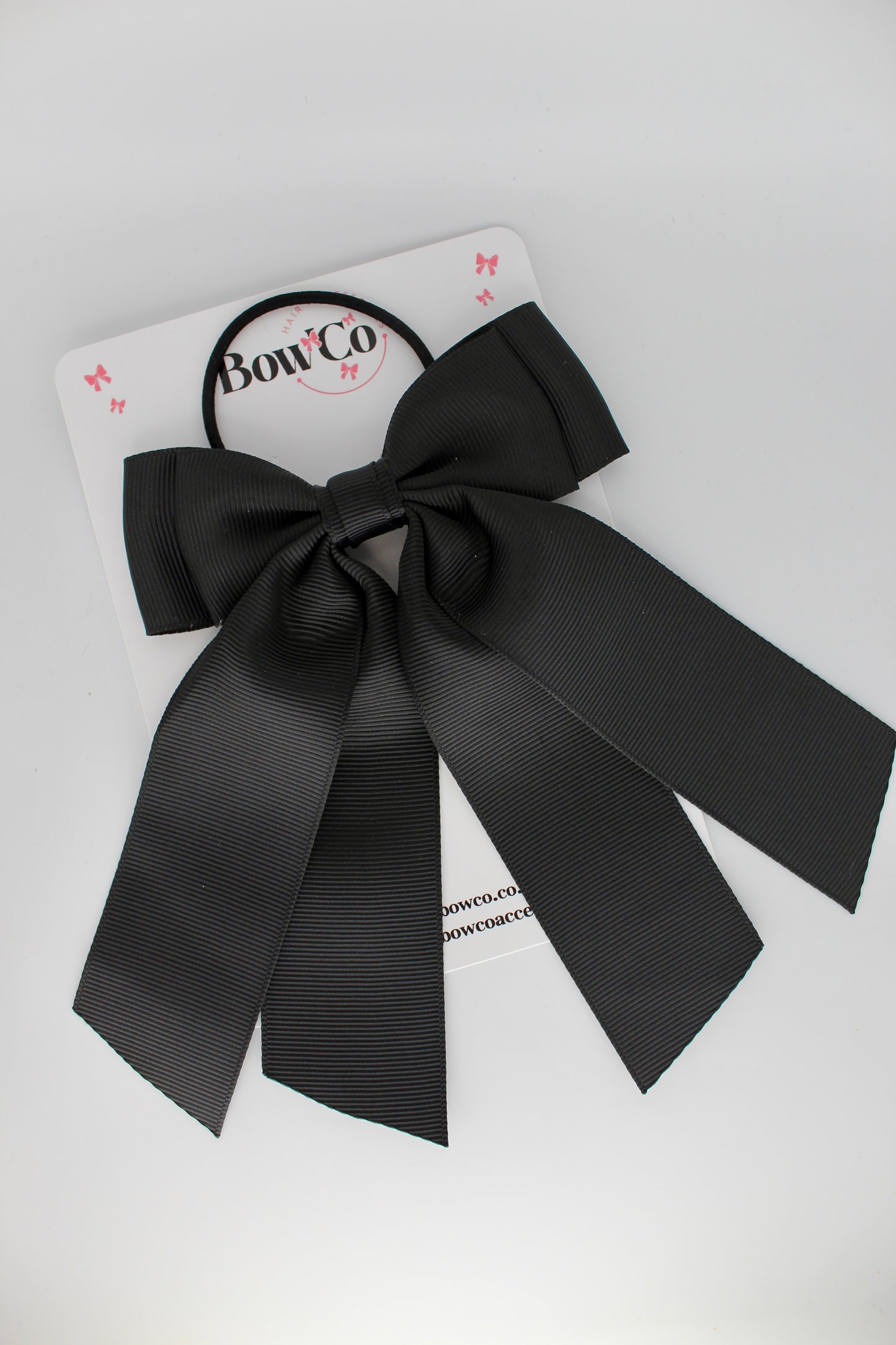 Double Layer Tail Bow – Elastic - Black