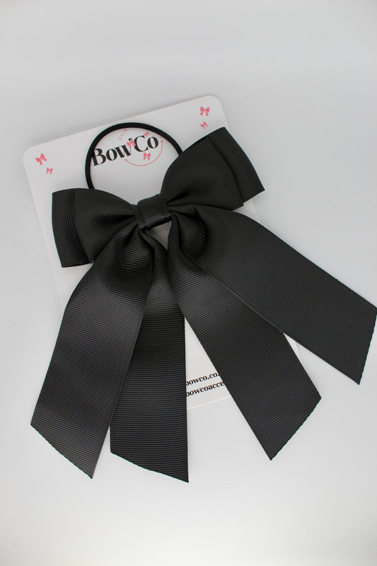 Double Layer Tail Bow – Elastic - Black