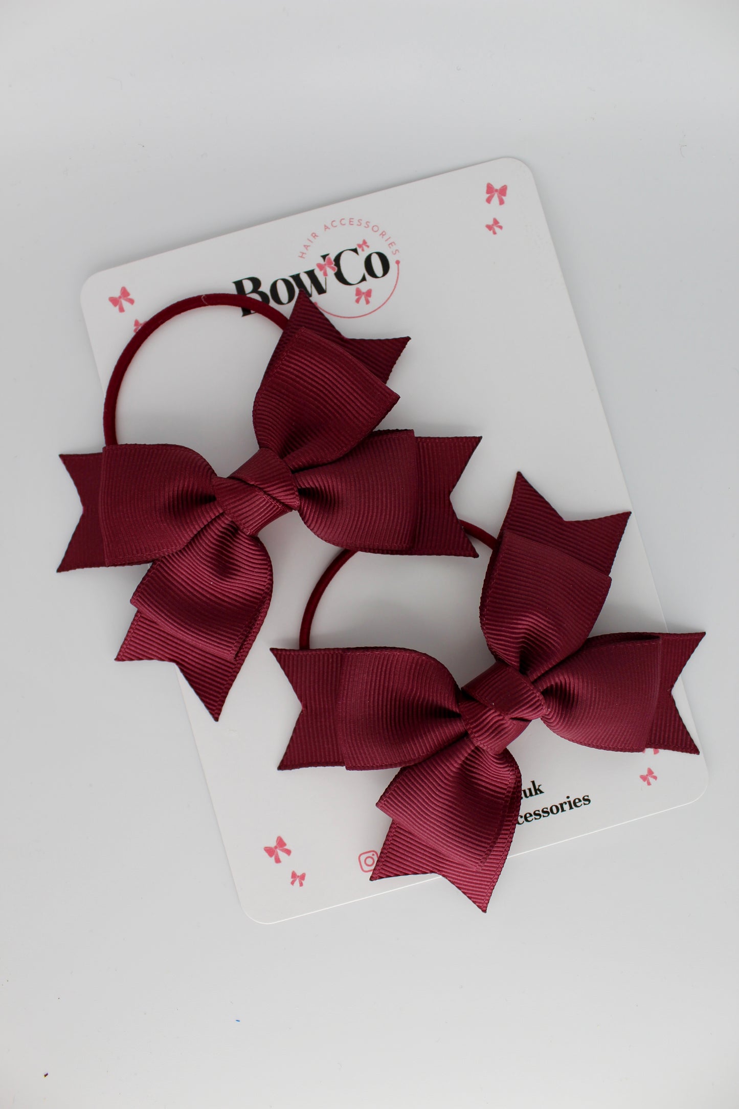 Knot Bow Set - Elastic - Burgundy