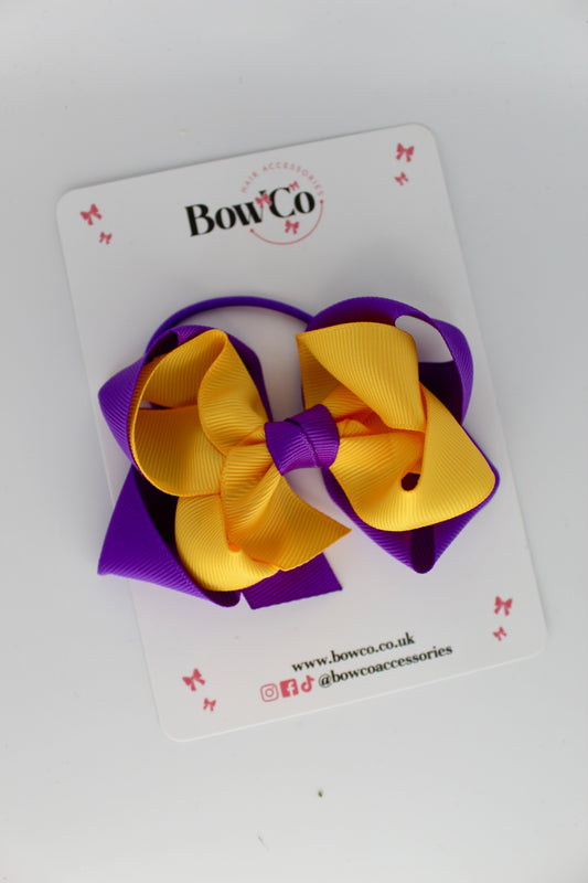 Double Loop Bow - Elastic - Purple and Yellow Gold