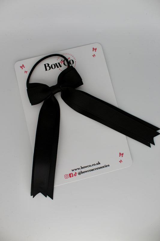 Tuxedo Tails Bow - Elastic - Black
