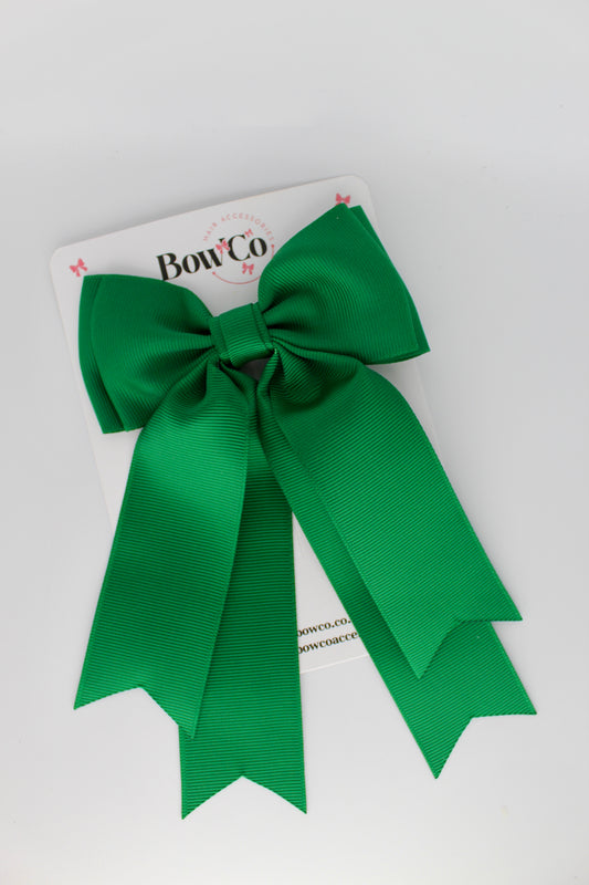 Classic Tail Bow - Clip - Forest Green