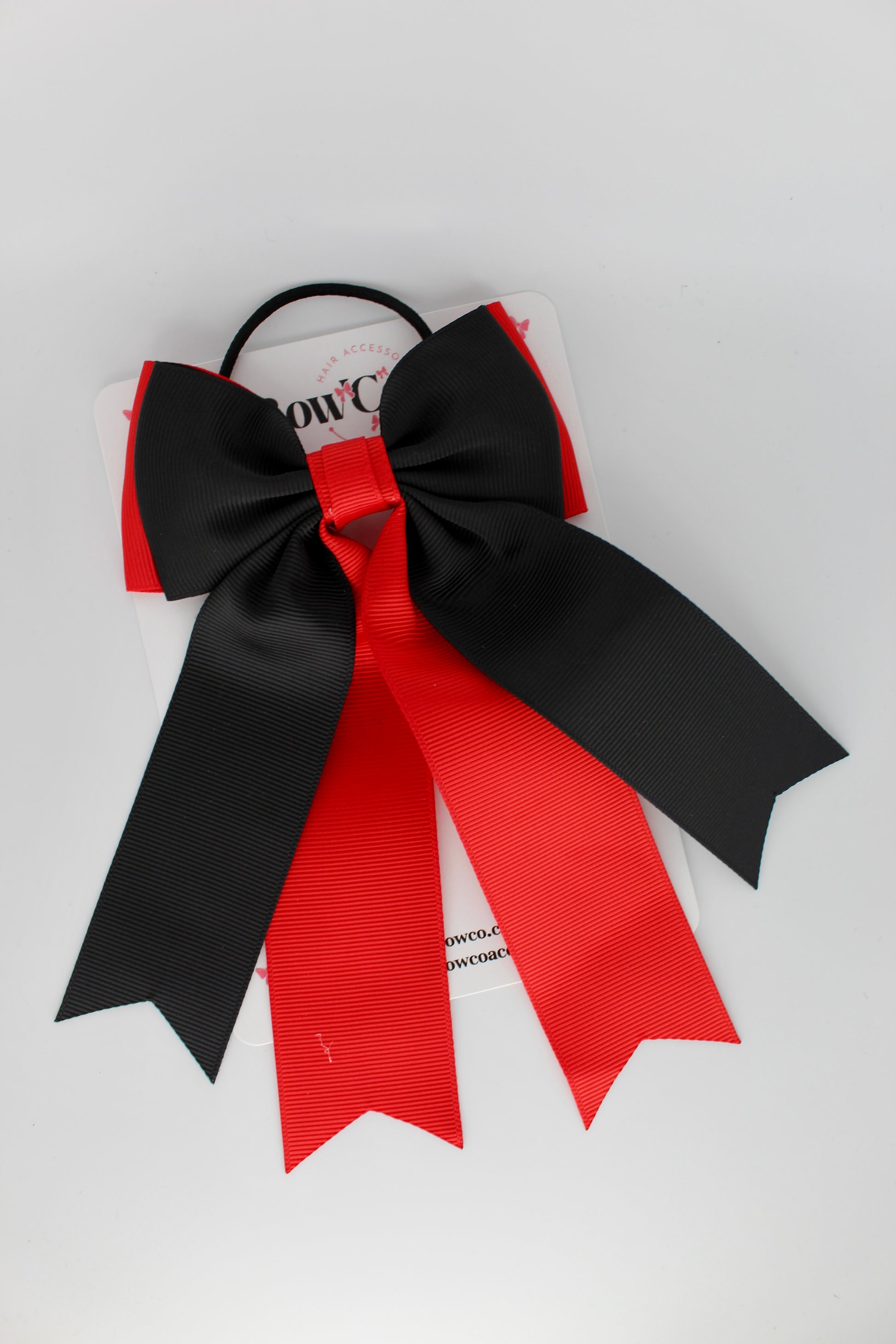 Classic Tail Bow - Elastic - Red and Black