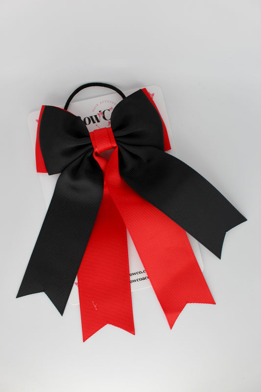 Classic Tail Bow - Elastic - Red and Black