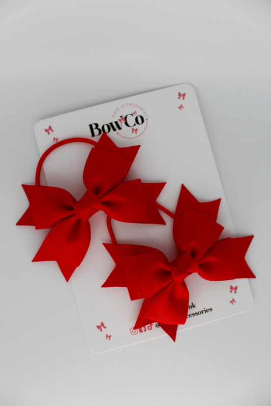 Knot Bow Set - Elastic - Red