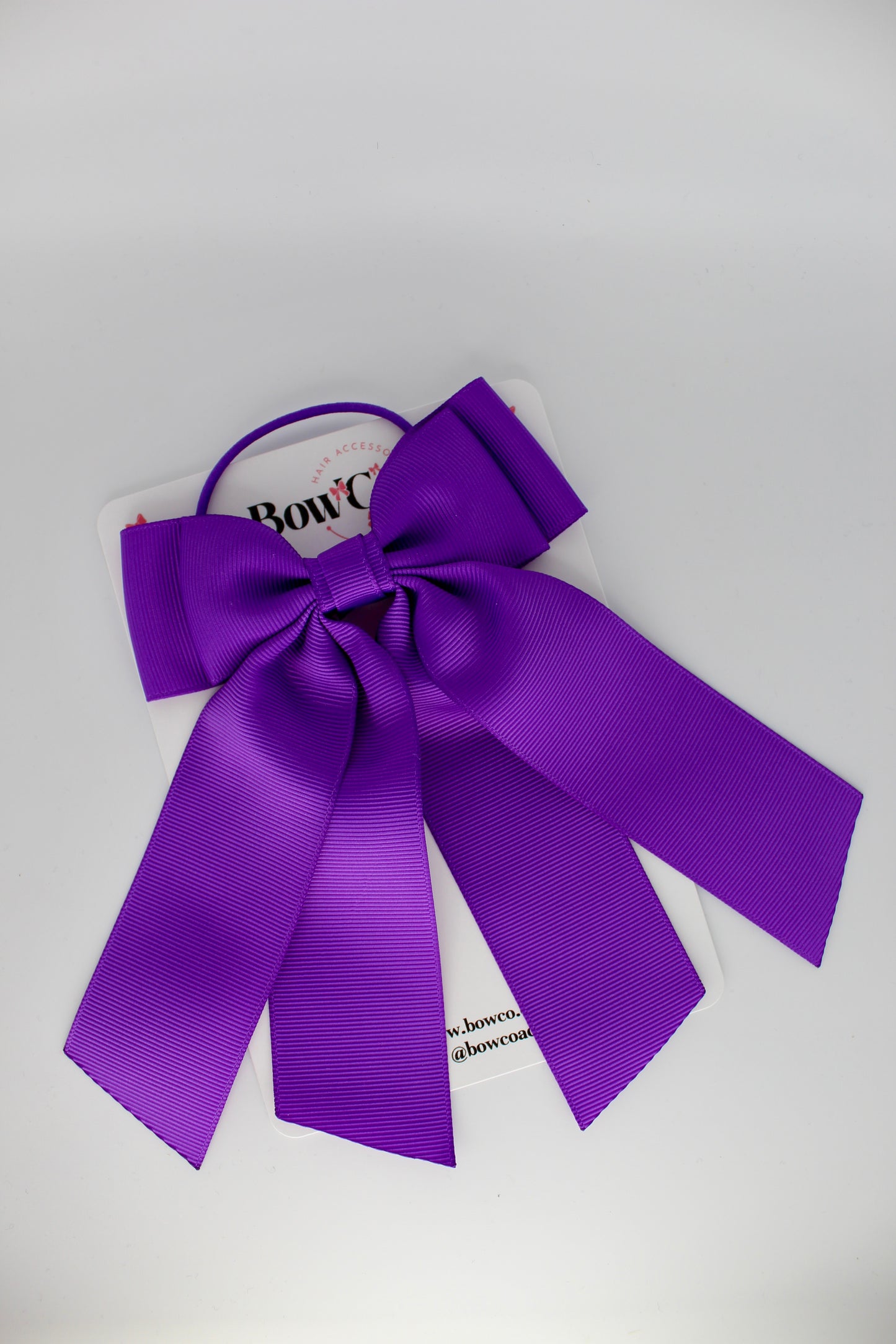 Double Layer Tail Bow – Elastic - Purple