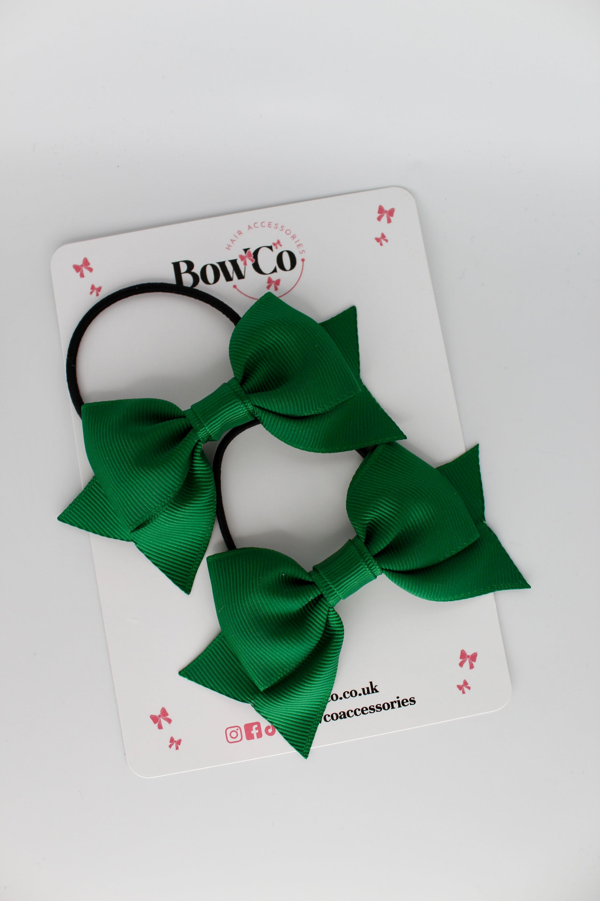 Double Knot Bow Tail Set - Elastic - Forest Green