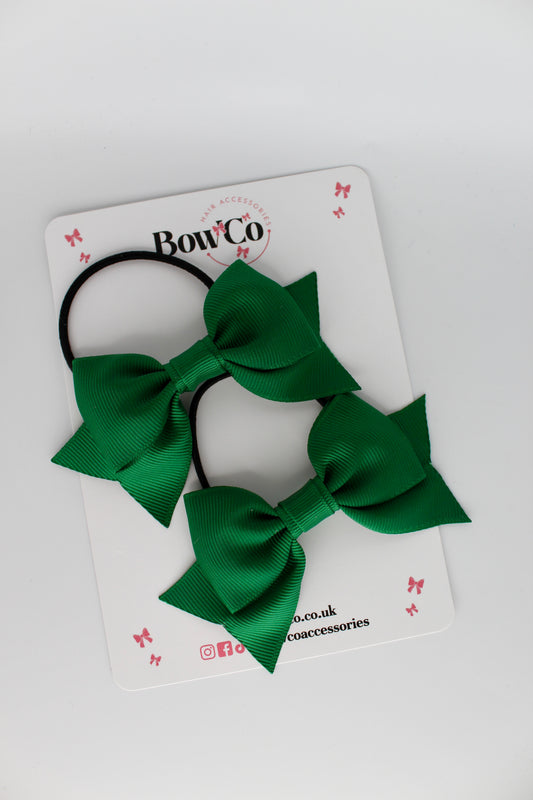 Double Knot Bow Tail Set - Elastic - Forest Green
