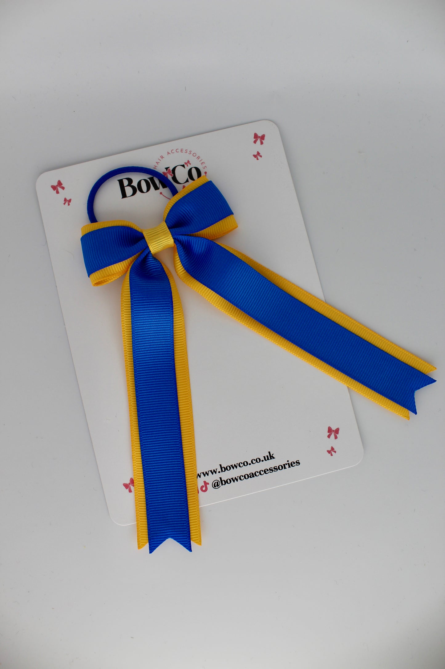 Tuxedo Tails Bow - Elastic - Royal Blue and Yellow Gold