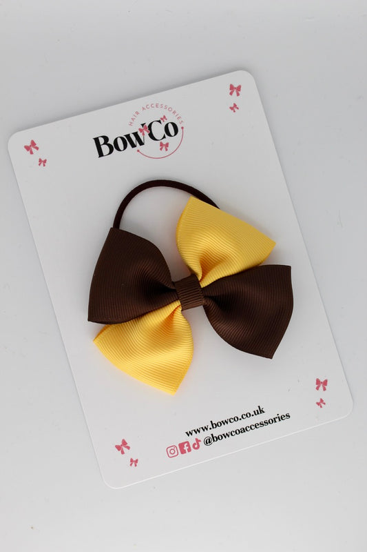 Brown and Yellow Gold - Twist Bow - Elastic