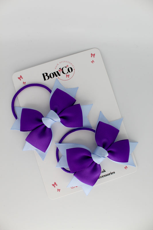 Knot Bow Set - Elastic - Purple and Bluebell