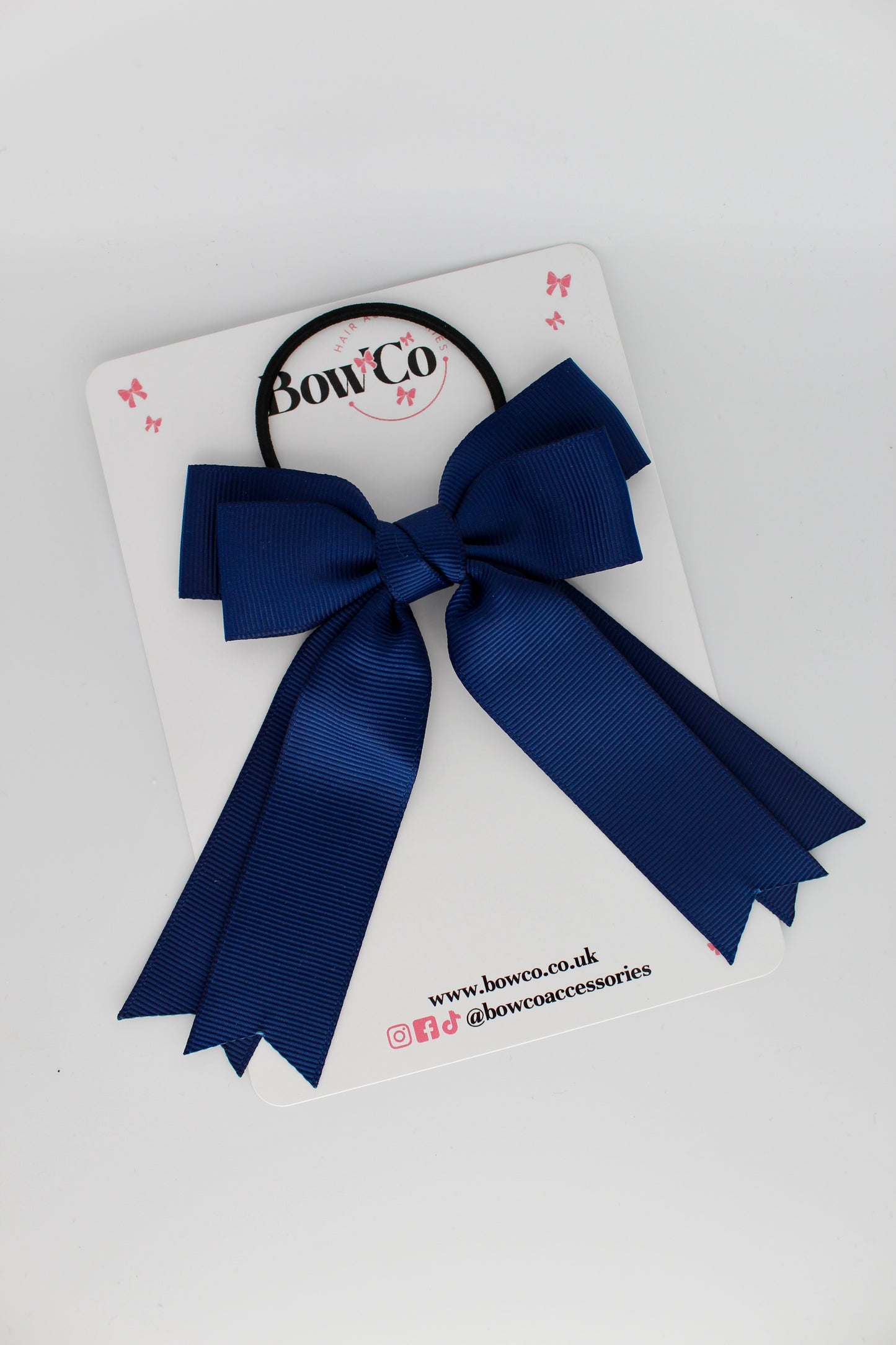 Double Ribbon Tail – Elastic - Navy Blue