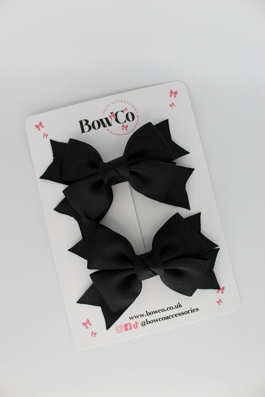 Knot Bow Set - Clip - Black