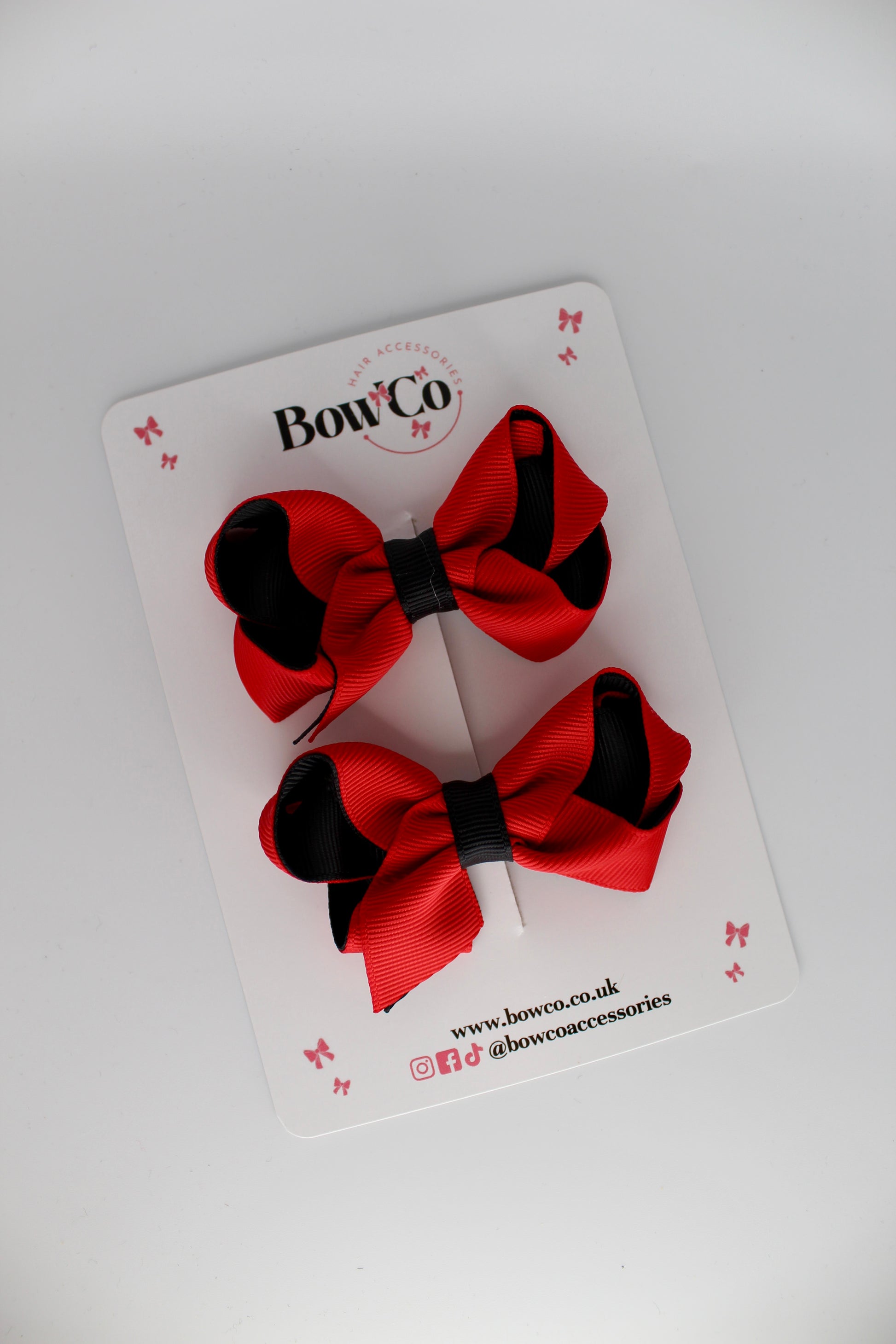 Loop Bow Set - Clip - Red and Black