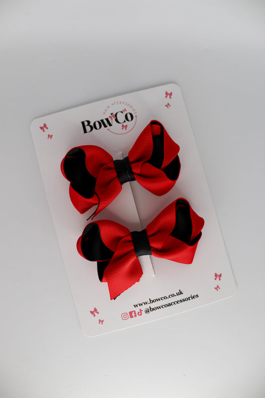 Loop Bow Set - Clip - Red and Black
