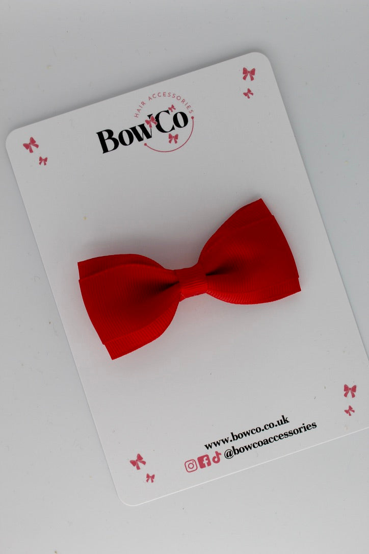 3 Inch Tuxedo Bow - Clip - Red