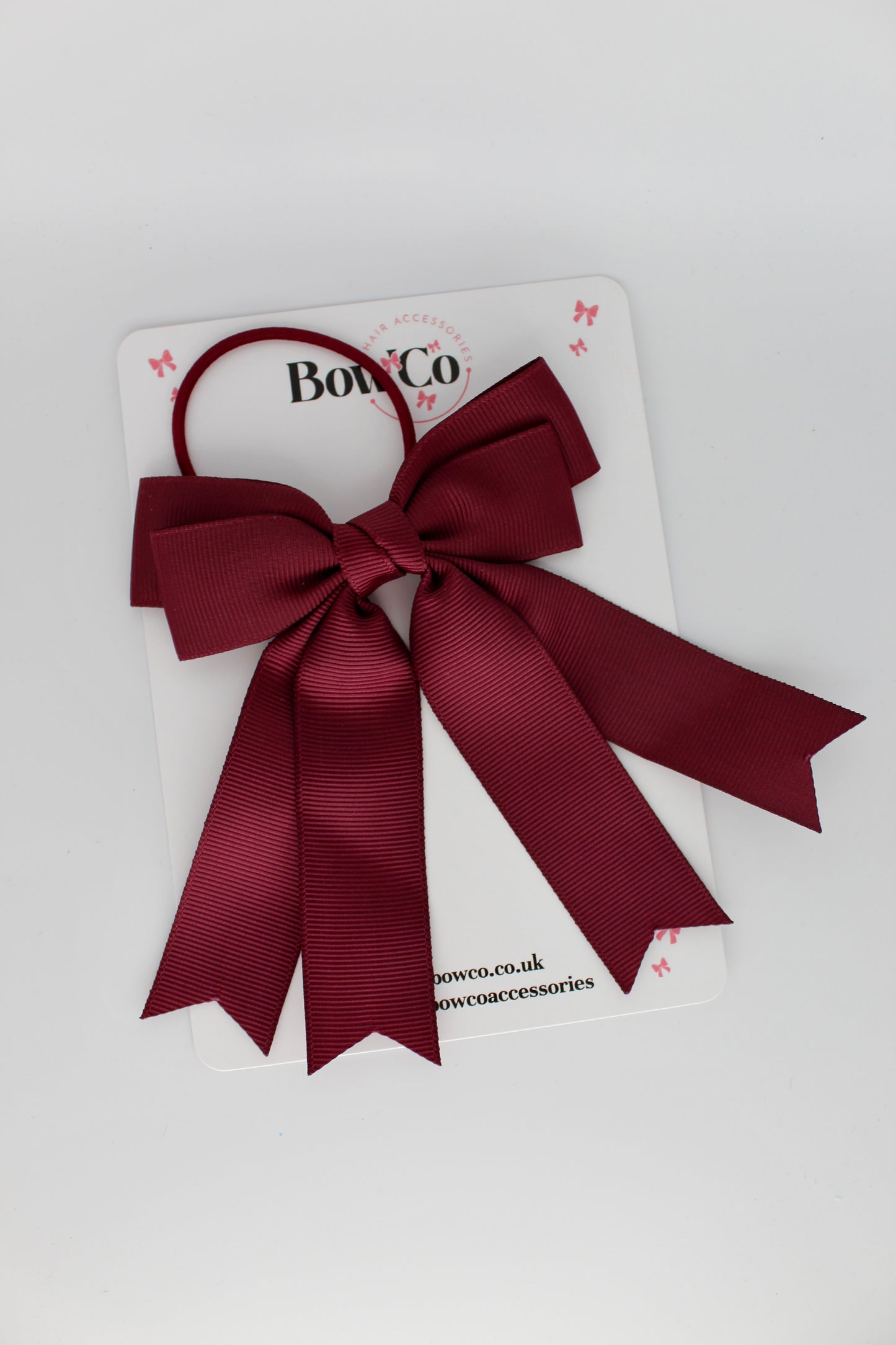 Double Ribbon Tail – Elastic - Burgundy