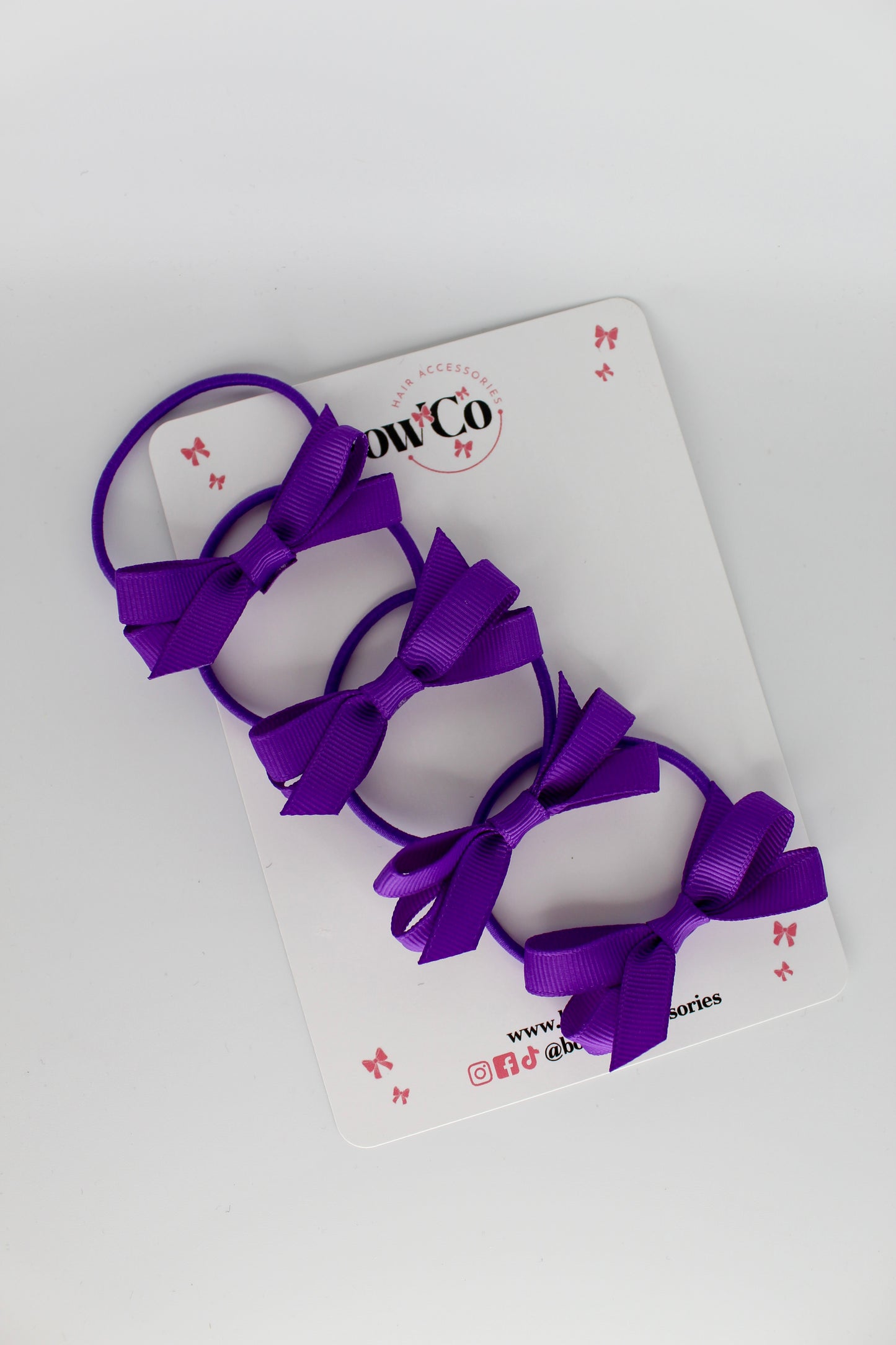 Ballerina Bows - Set of 4 - Elastic - Purple