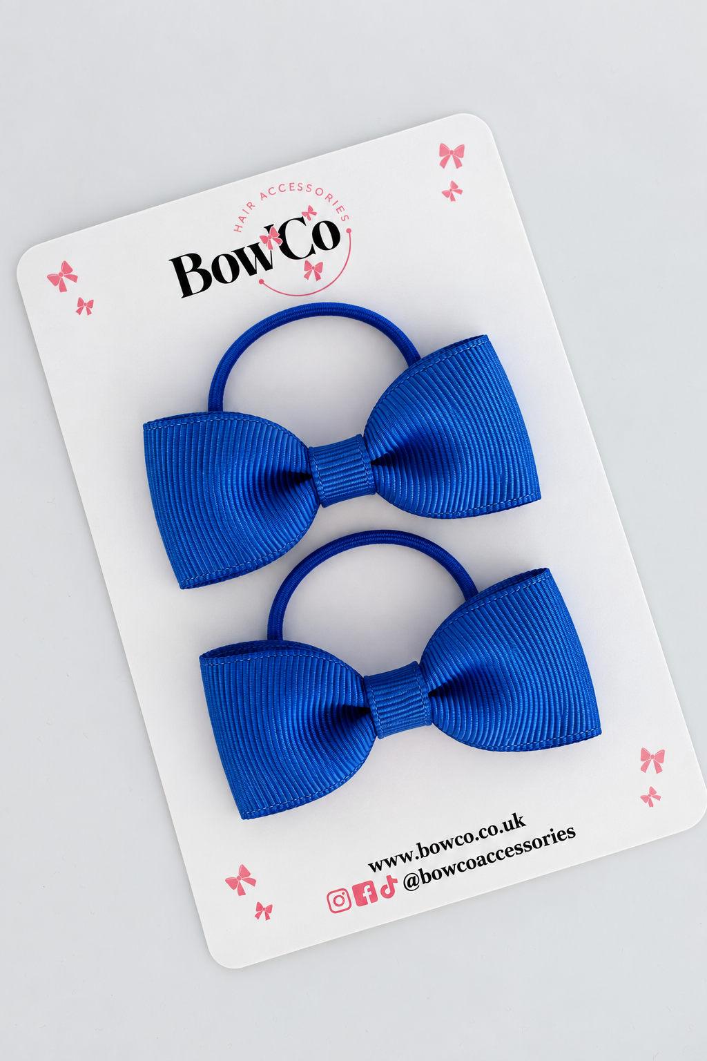 School Bows Royal Blue - Mini Lapel Set - Elastic