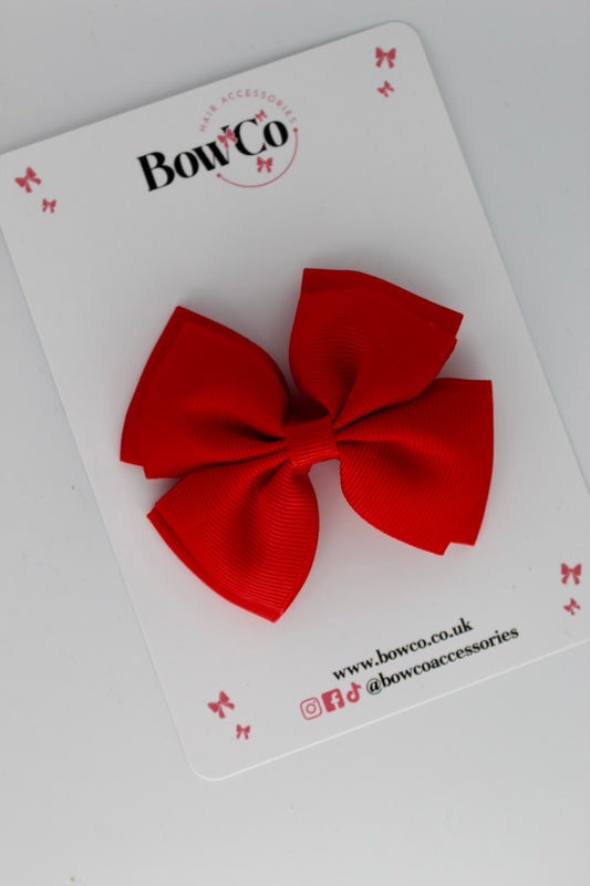 Double Layer Bow - Red - Clip