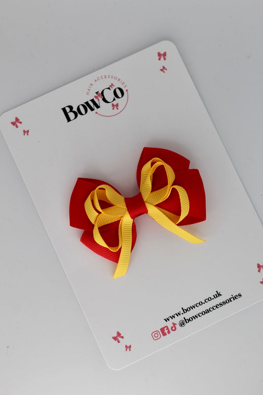 Red and Yellow Gold - Double Bow - Clip