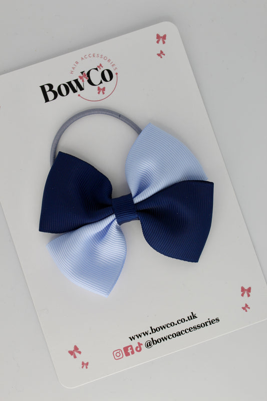 Navy and Bluebell - Twist Bow - Elastic