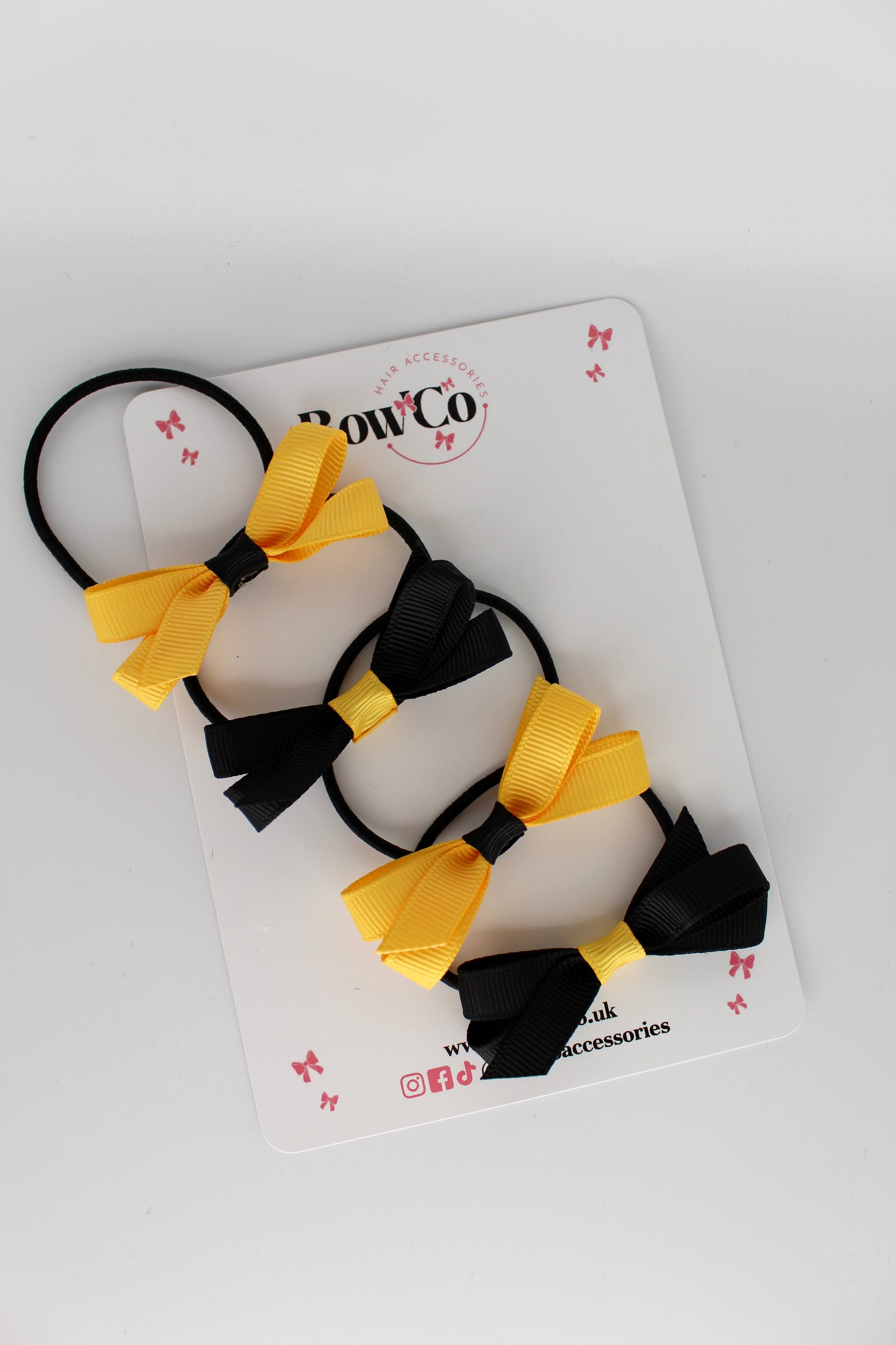 Ballerina Bows - Set of 4 - Elastic - Black and Yellow Gold