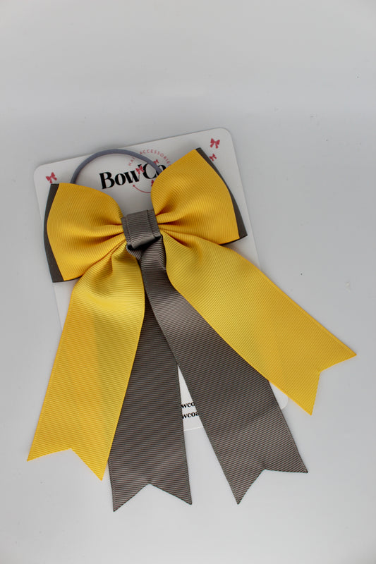 Classic Tail Bow - Elastic - Metal Grey and Yellow Gold