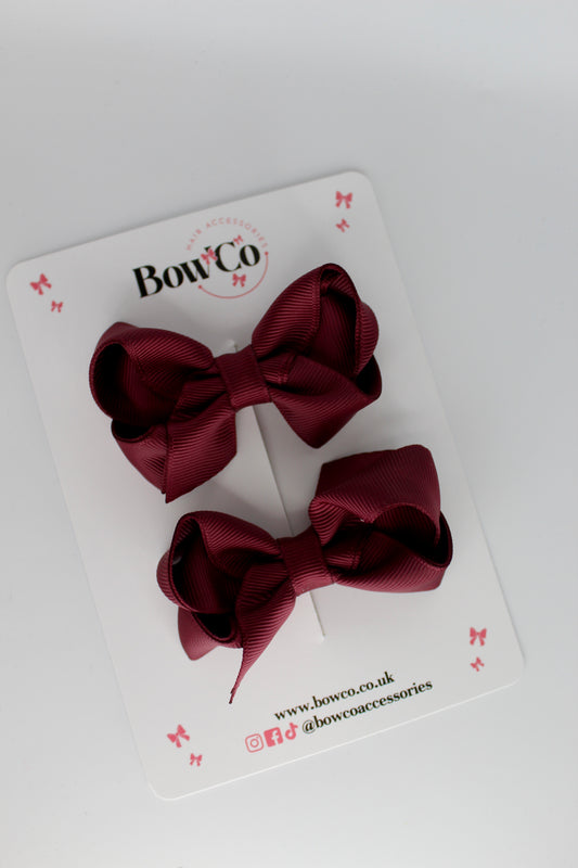 Loop Bow Set - Clip - Burgundy